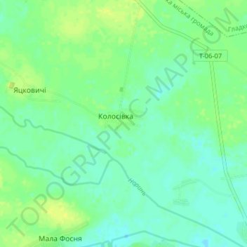 Carte topographique Kolosivka, altitude, relief