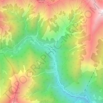 Carte topographique Otra, altitude, relief