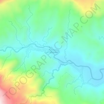Carte topographique Campawan, altitude, relief