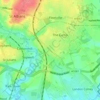 Carte topographique Milehouse, altitude, relief