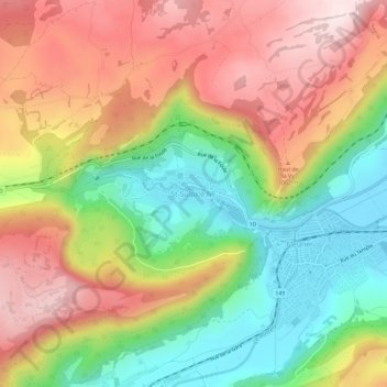 Carte topographique St-Sulpice NE, altitude, relief