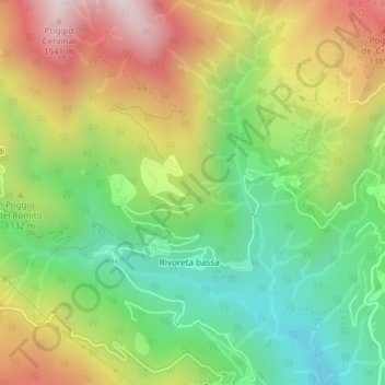 Carte topographique Il Catino, altitude, relief