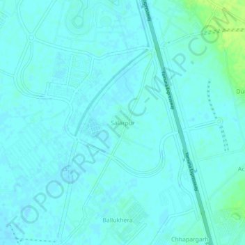 Carte topographique Salarpur, altitude, relief