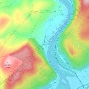 Carte topographique Harding, altitude, relief