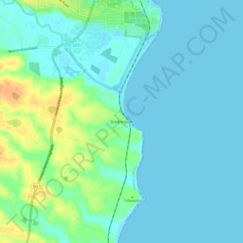 Carte topographique Scarborough, altitude, relief