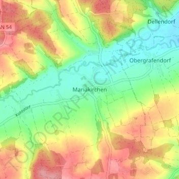 Carte topographique Mariakirchen, altitude, relief