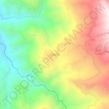 Carte topographique Viboral, altitude, relief