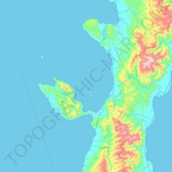 Carte topographique Pulau Laut, altitude, relief