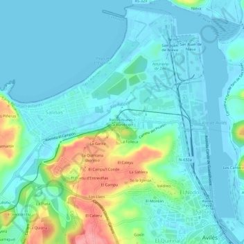 Carte topographique La Fundición, altitude, relief