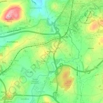 Carte topographique Misericórdia, altitude, relief