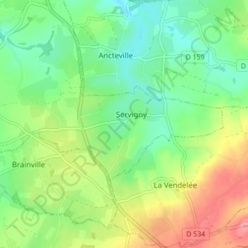 Carte topographique Guillot, altitude, relief