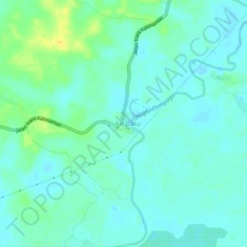 Carte topographique Bukit Batu, altitude, relief