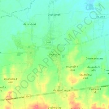 Carte topographique Ban Kruat, altitude, relief