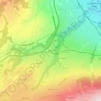 Carte topographique Lavillat, altitude, relief