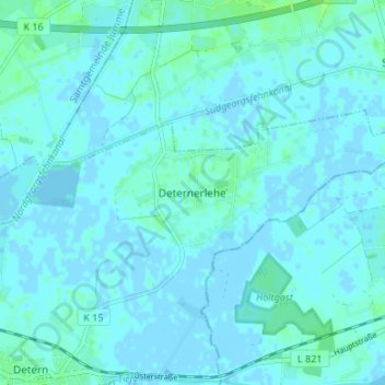Carte topographique Deternerlehe, altitude, relief