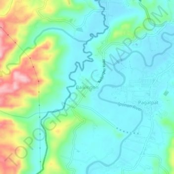 Carte topographique Baikingon, altitude, relief