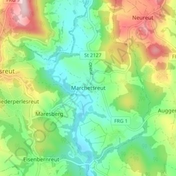 Carte topographique Marchetsreut, altitude, relief