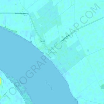 Carte topographique Ruawai, altitude, relief