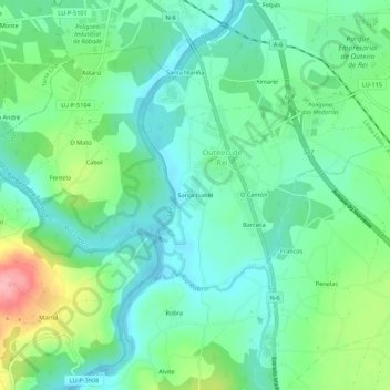 Carte topographique Santa Isabel, altitude, relief