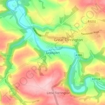 Carte topographique Taddiport, altitude, relief