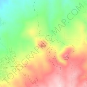 Carte topographique Gunung Dempo, altitude, relief