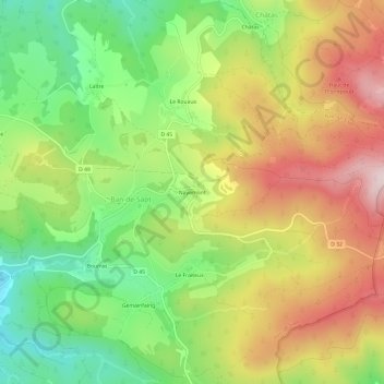 Carte topographique Nayemont, altitude, relief
