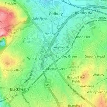 Carte topographique Jarvis, altitude, relief