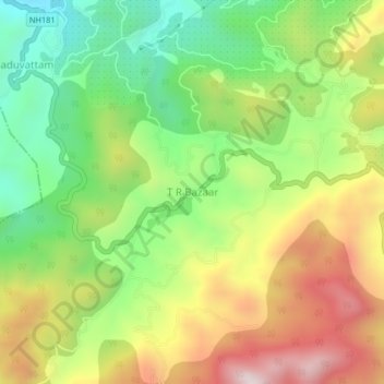 Carte topographique T R Bazaar, altitude, relief