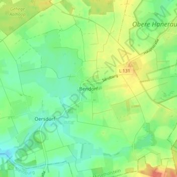 Carte topographique Bendorf, altitude, relief