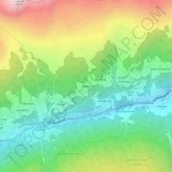 Carte topographique Städlen, altitude, relief