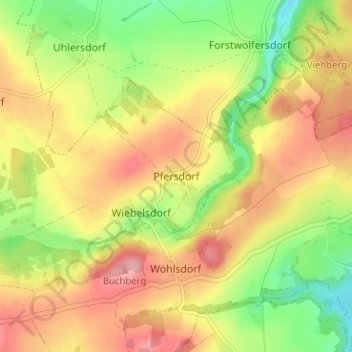 Carte topographique Pfersdorf, altitude, relief