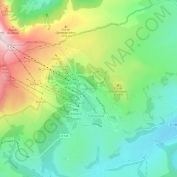 Carte topographique Super Besse, altitude, relief