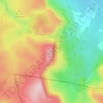 Carte topographique Vente-Farine, altitude, relief