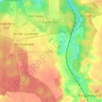 Carte topographique Bargensdorf, altitude, relief