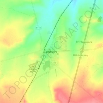 Carte topographique Edenburg, altitude, relief