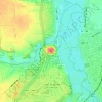 Carte topographique Solarberg, altitude, relief