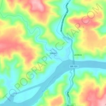 Carte topographique Marau, altitude, relief