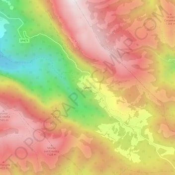 Carte topographique Gavelli, altitude, relief