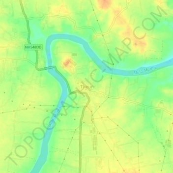 Carte topographique Theur, altitude, relief