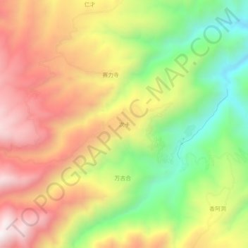 Carte topographique Cika, altitude, relief