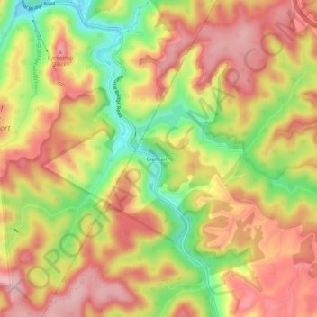 Carte topographique Glencairn, altitude, relief