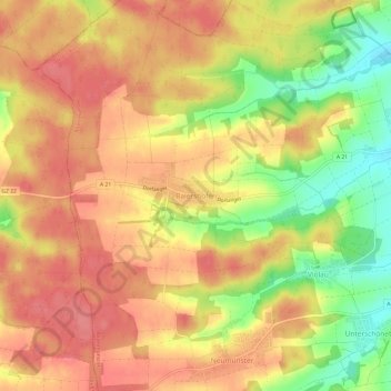 Carte topographique Baiershofen, altitude, relief