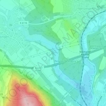 Carte topographique Heidenschlössle, altitude, relief