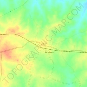 Carte topographique Jaipur, altitude, relief