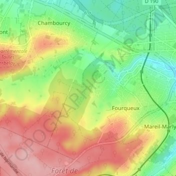 Carte topographique La Vente, altitude, relief