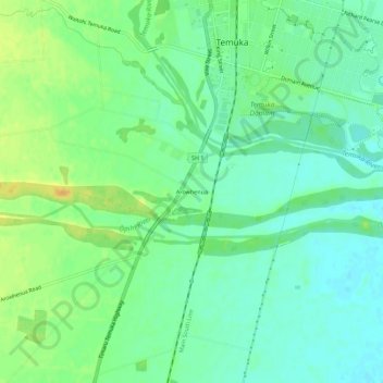 Carte topographique Arowhenua, altitude, relief