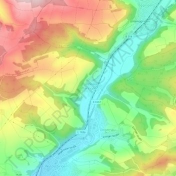 Carte topographique Ofteringen, altitude, relief