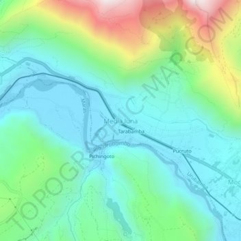 Carte topographique Tarabamba, altitude, relief