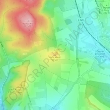 Carte topographique Hohe Warth, altitude, relief