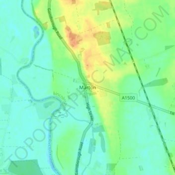 Carte topographique Marton, altitude, relief